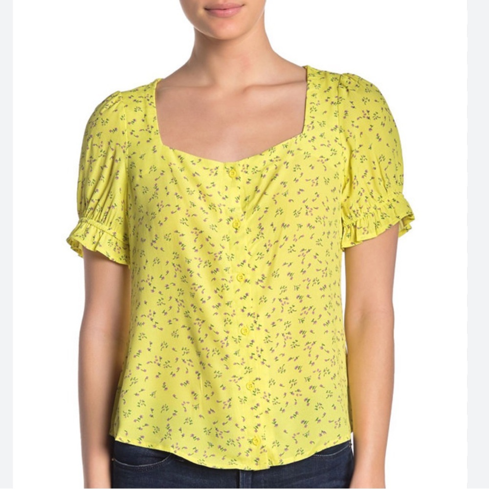 Yellow Floral Women's Top